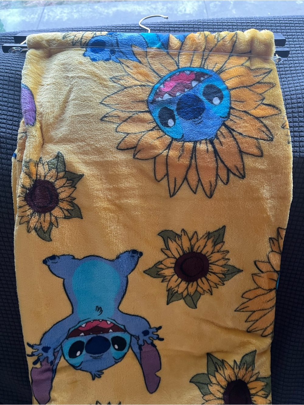 Disney Stitch with sunflowers plush throw blanket